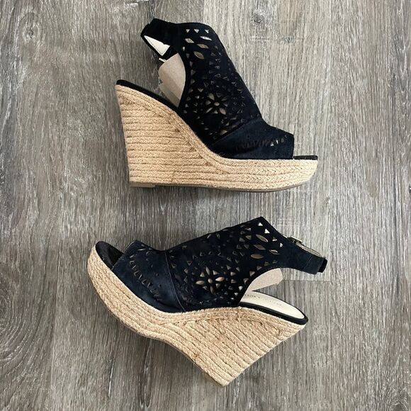 Marc Fisher Harlea Wedge Sandal Black - Size: 6.5 - Picture 10 of 10